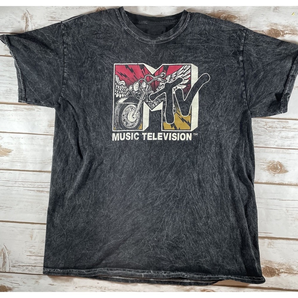 Officially Licensed MTV Music Television  Mineral Wash Tee 90s Grunge Streetwear